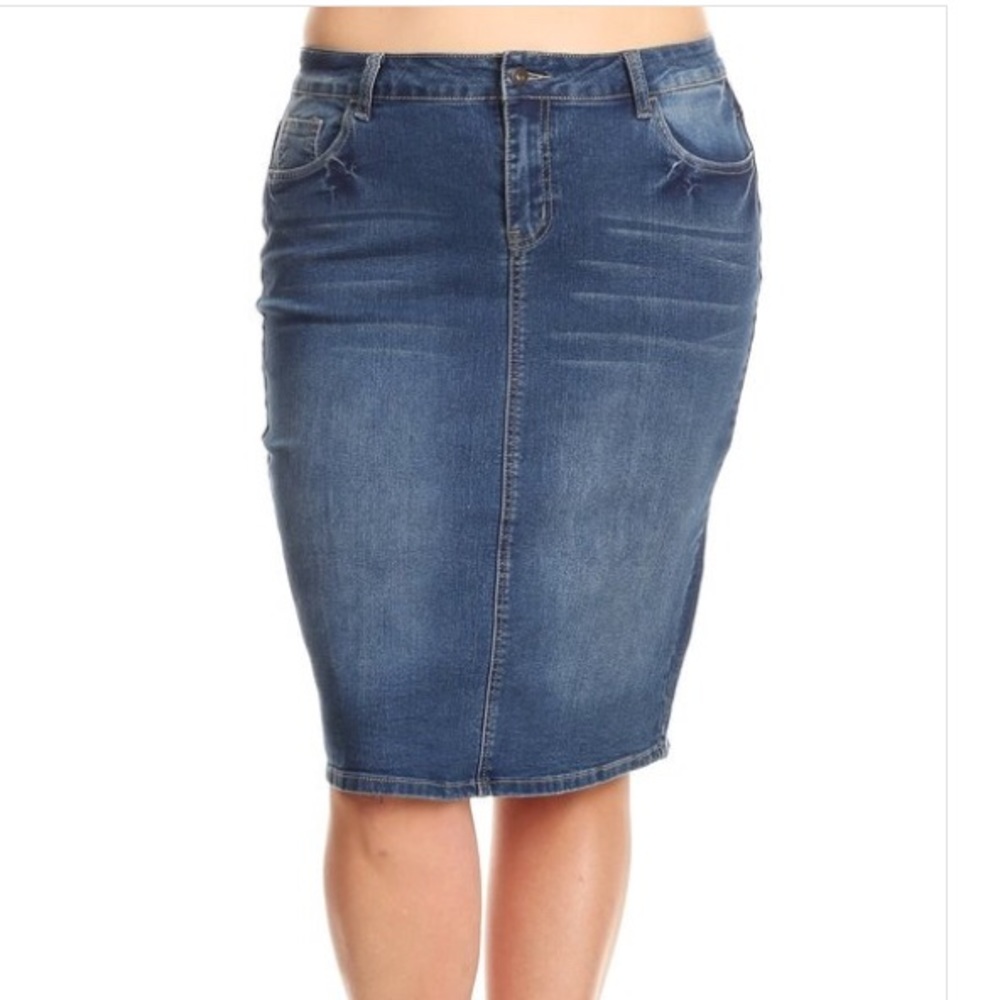 plus size denim skirt